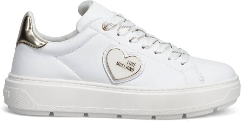 Love Moschino Stijlvolle Leren Sneakers voor Outfits Wit Dames