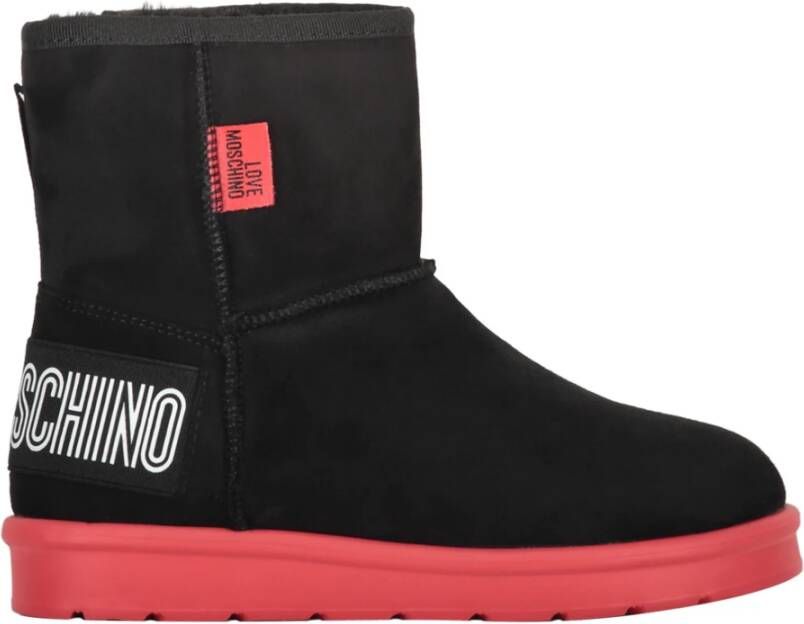 Love Moschino Stijlvolle Suède Enkellaarzen Black Dames