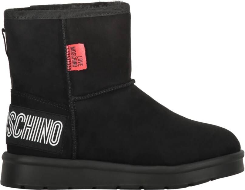 Love Moschino Stijlvolle Suède Enkellaarzen Black Dames