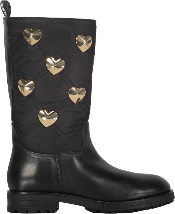 Love Moschino Studded Enkellaarzen Black Dames