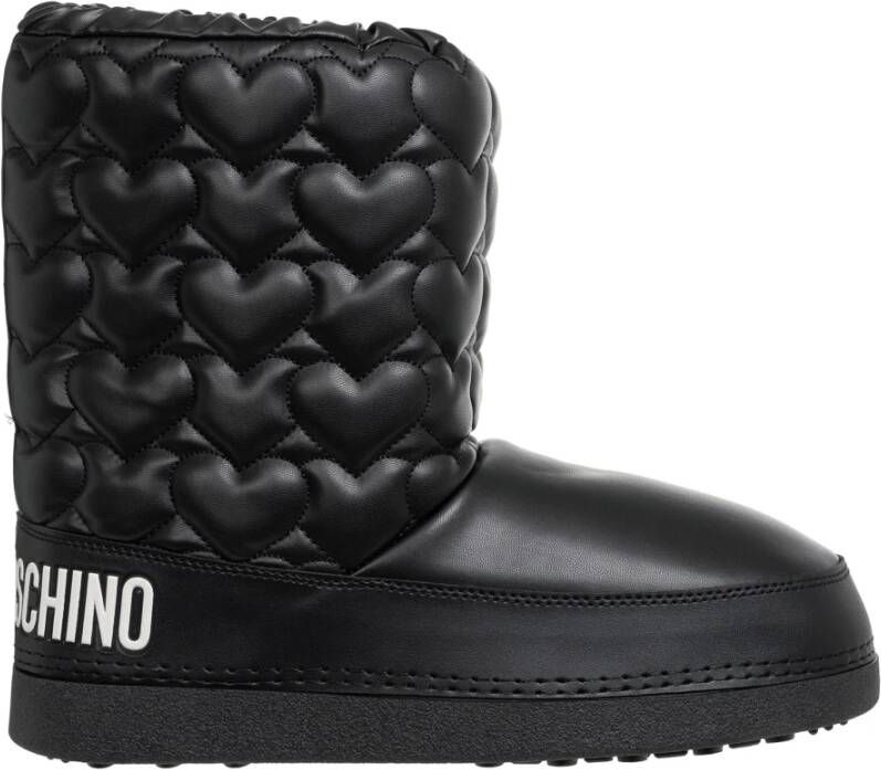 Love Moschino Trekkoord Sneeuwlaarzen Effen Patroon Black Dames