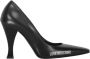 Love Moschino Vierkante Neus Leren Pumps Gebogen Hakken Black Dames - Thumbnail 1