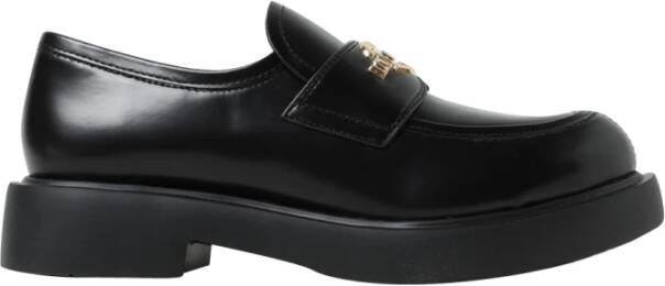 Love Moschino Zwarte platte schoenen met plateauzool Black Dames