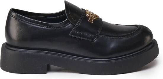 Love Moschino Zwarte platte schoenen met plateauzool Black Dames