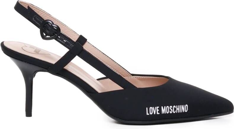 Love Moschino Zwarte platte schoenen met stilettohak Black Dames