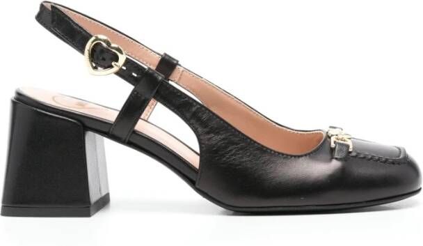 Love Moschino Zwarte platte schoenen voor vrouwen Black Dames