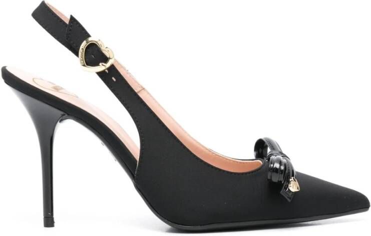 Love Moschino Zwarte platte schoenen voor vrouwen Black Dames