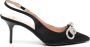 Love Moschino Zwarte Satijnen Slingback Schoenen met Kristalstrik Black Dames - Thumbnail 1