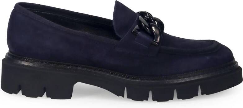 Luca Grossi Blauwe Platte Loafers Moderne Mocassins Blue Dames