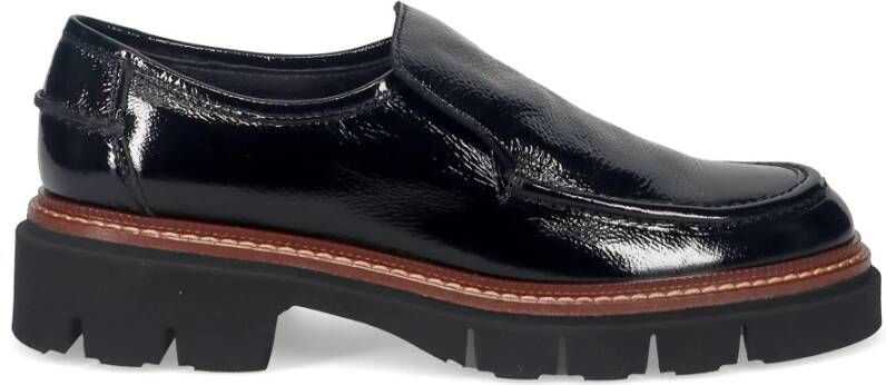 Luca Grossi Zwarte Patentleren Mocassin Schoenen Black Dames