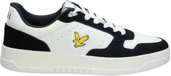 Lyle & Scott Heren Leren Sneakers Wit Marine Zwart Multicolor Heren