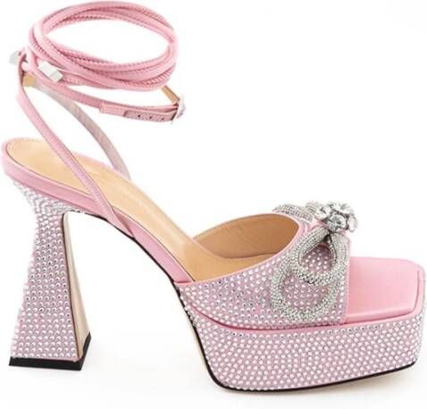 Mach & Mach Elegante Roze Leren Plateauschoenen Pink Dames