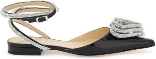 Mach & Mach Balletflats met drielaags hartvormig en kristallen versiering Black Dames