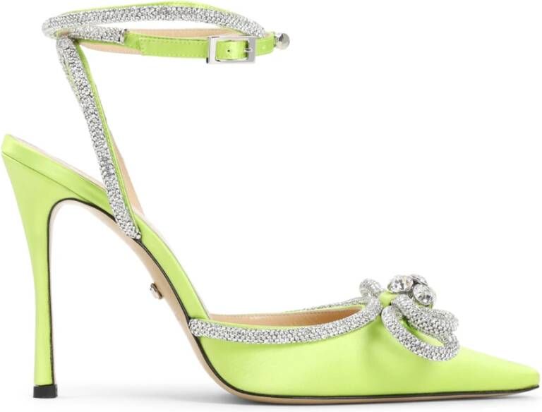 Mach & Mach Geel Oranje Zijden Pumps Elegant Green Dames