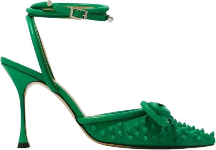 Mach & Mach Groene Dubbele Strik Studded Hakken Green Dames