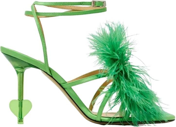 Mach & Mach Groene sandalen met hoge hak en decoratieve hak Green Dames