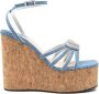 Mach & Mach Hart Kurk Sleehak Sandalen Blue Dames - Thumbnail 1