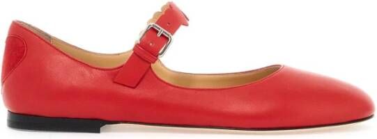 Mach & Mach Hart Mary Jane Leren Ballerinas Red Dames