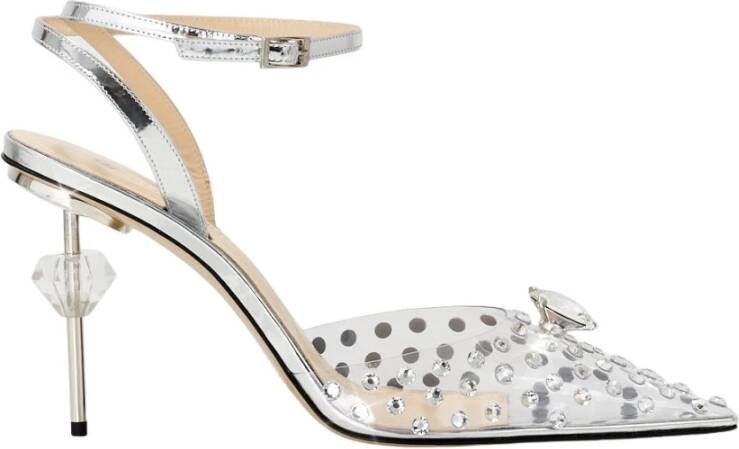 Mach & Mach Kristal Diamant Transparante Stiletto Hakken Gray Dames