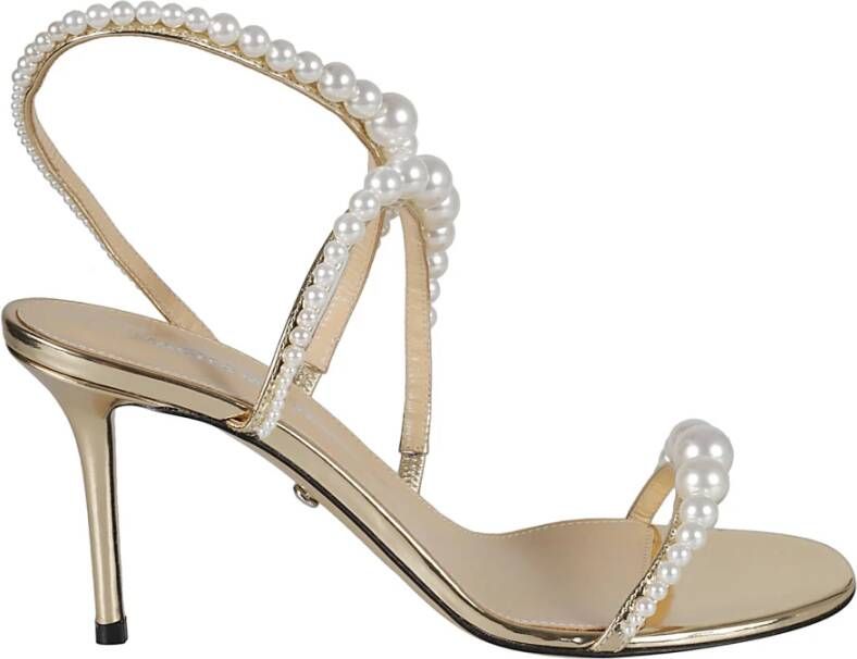 Mach & Mach Licht Goud Leren Sandalen Elegante Stijl Beige Dames