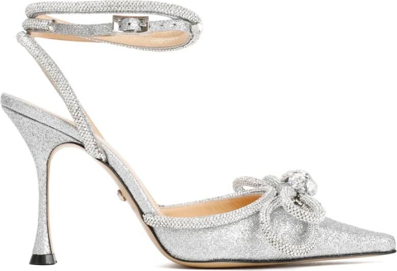 Mach & Mach Metallic Hoge Hak Sandalen Statement Stijl Gray Dames