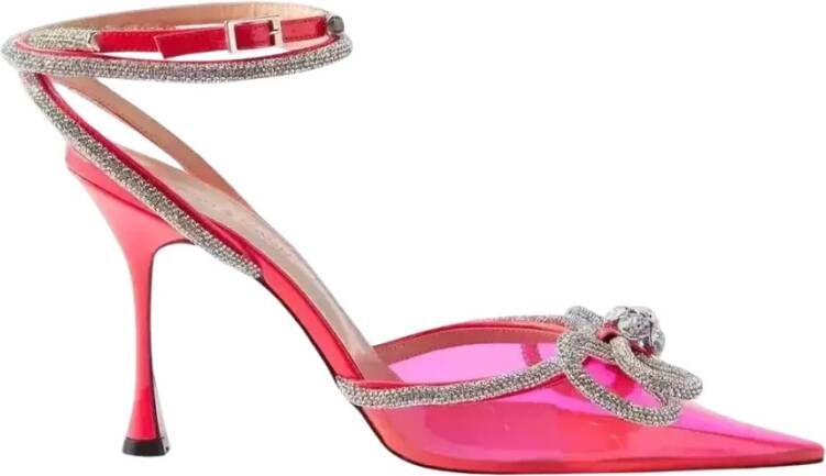 Mach & Mach Neon Pink PVC Double Bow Stilettos Pink Dames