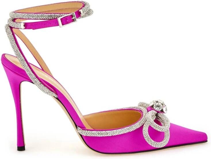 Mach & Mach Satijnen pumps met kristallen Pink Dames