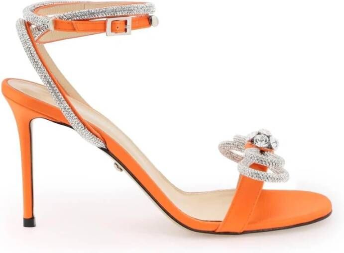 Mach & Mach Satijnen sandalen met kristallen Orange Dames