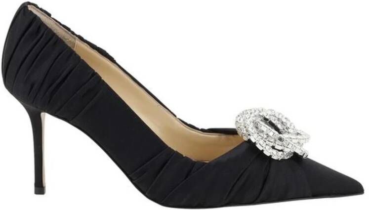 Mach & Mach Satin Rhinestone Stiletto Pumps Black Dames