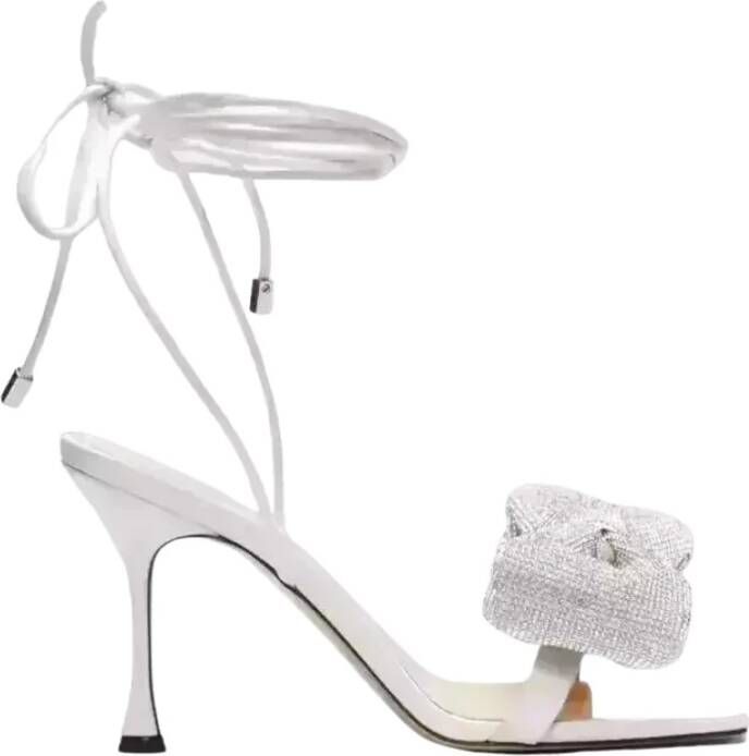 Mach & Mach Witte hoge hak sandalen met strik White Dames