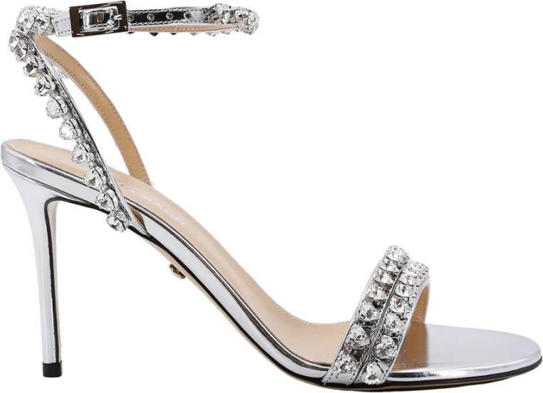 Mach & Mach Zilveren Stiletto Sandalen met Strass Gray Dames