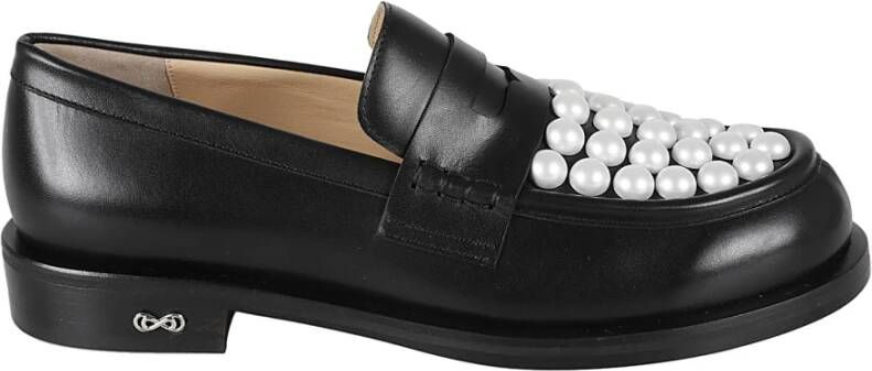 Mach & Mach Zwart Wit Loafer Schoenen Black Dames