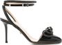 Mach & Mach Zwarte Lakleren Kristalstrik Sandalen Black Dames - Thumbnail 1