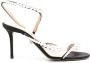 Mach & Mach Zwarte Satijnen Parel Sandalen Black Dames - Thumbnail 1