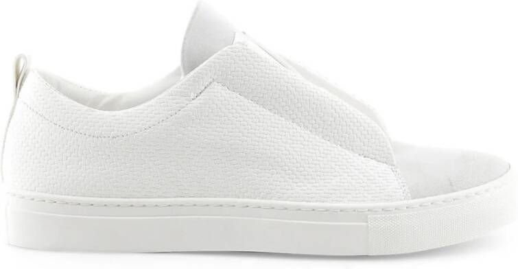 Made in Italia Leren Sneakers met Ritsdetail White Heren