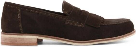 Made in Italia Suède Loafers met Franjes Brown Dames