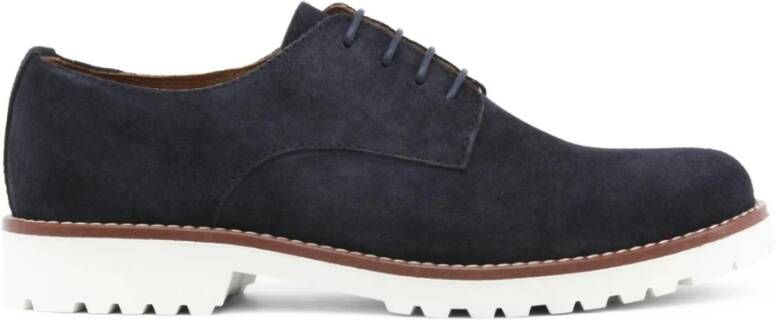 Made in Italia Suède Ronde Neus Veterschoenen Blue Dames