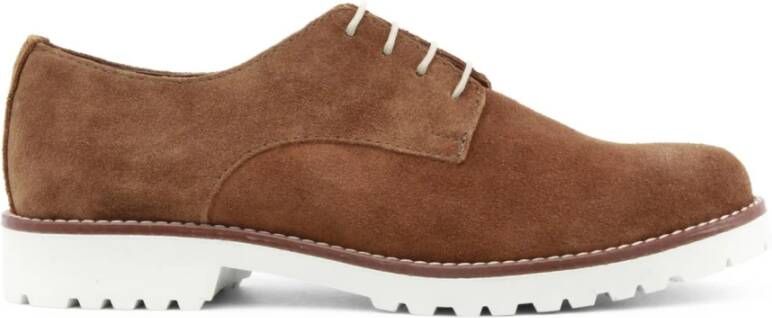 Made in Italia Suède Ronde Neus Veterschoenen Brown Dames