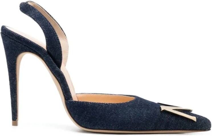 Magda Butrym Denim Slingback Pumps Blue Dames