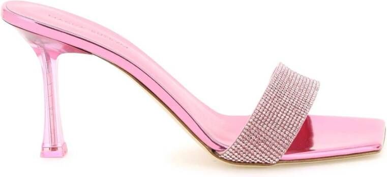 Magda Butrym Muiltjes met strass-steentjes en plexi hak Pink Dames