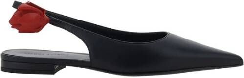 Magda Butrym 3D Bloemenapplicatie Leren Ballerina Slingback Black Dames