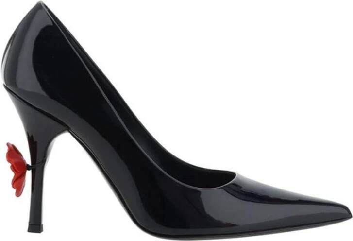 Magda Butrym Leren pumps met 3D-bloem Black Dames