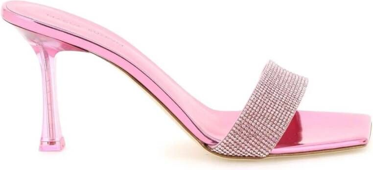 Magda Butrym Muiltjes met strass-steentjes en plexi hak Pink Dames