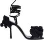 Magda Butrym Zwarte Wrap Around Dubbele Bloem Sandalen Black Dames - Thumbnail 1