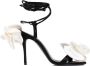 Magda Butrym Zwarte Bloem Sandalen Elegante Stiletto Hak Black Dames - Thumbnail 1