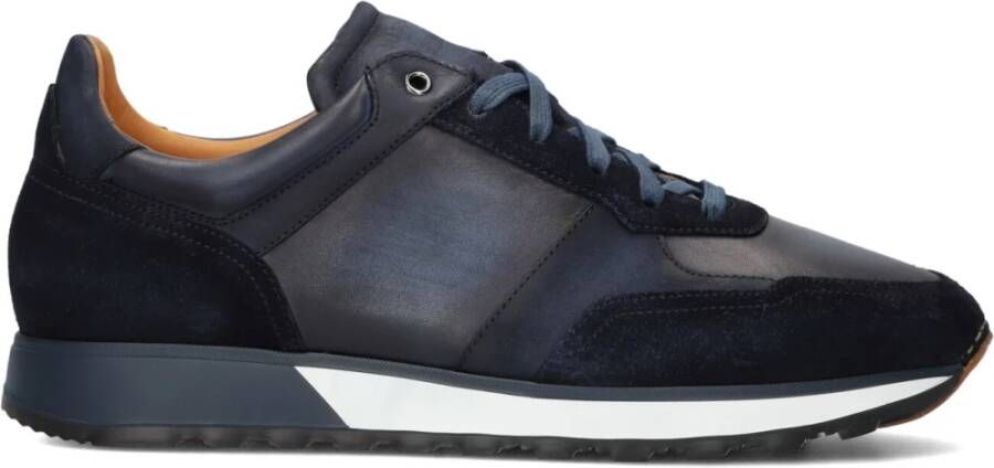 Magnanni Blauw Leren Runner Sneakers Blue Heren