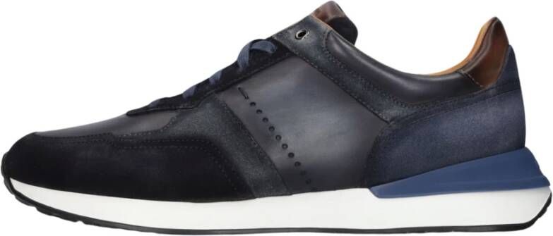 Magnanni Blauwe Suède Heren Sneakers Stijlvol Model Blue Heren