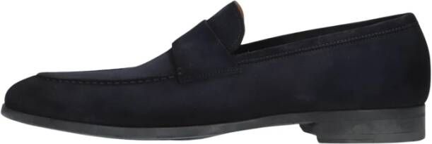 Magnanni Donkerblauwe Suède Loafer Klassieke Stijl Blue Heren