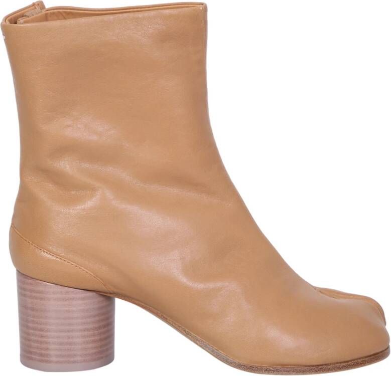 Maison Margiela Beige Enkellaarsjes met Split Teen Beige Dames