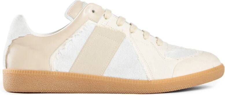 Maison Margiela Beige Inside-Out Leren Sneakers White Heren